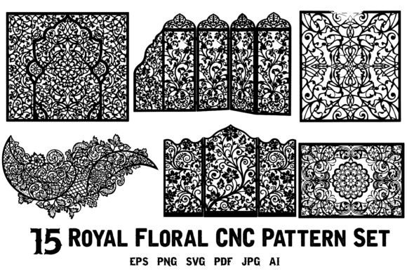 15 Royal Floral CNC Pattern Set