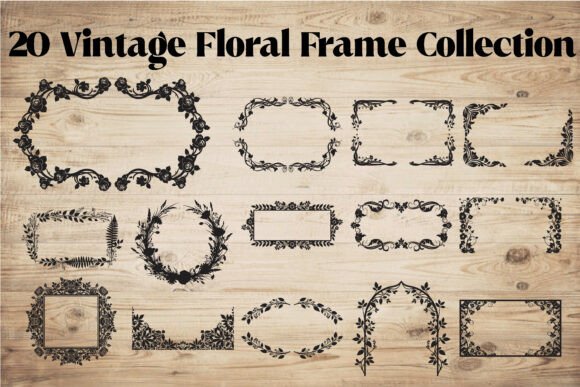 20 Vintage Floral Frame Collection