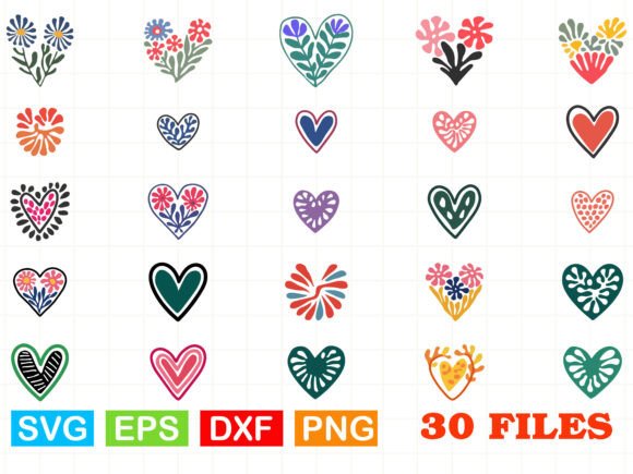 Abstract Floral Heart SVG Bundle for Local Business Branding