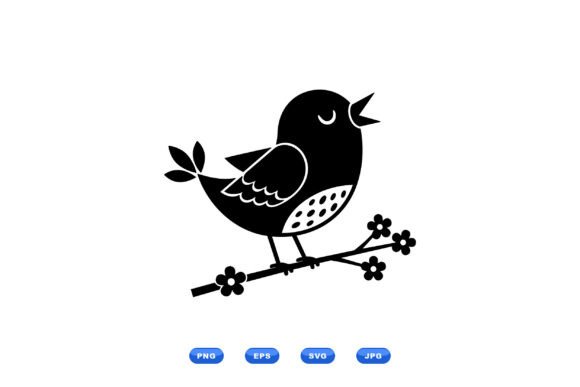 Chirpy Bird Floral Clipart: Graphics & Illustrations for Joyful Publishing
