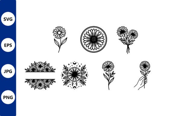Daisy Line Art Bouquet Vector: A Versatile Graphic for Handmade Creations