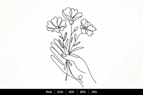 Delicate Floral Hand Line Art SVG for Blog and Web Design