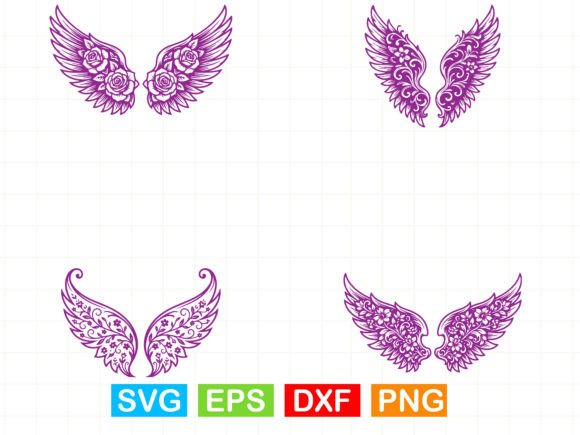 Floral Angel Wings SVG – A Versatile Graphic Design Asset for Crafting