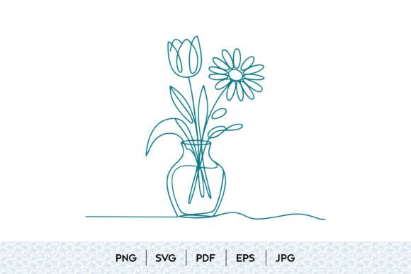 Floral Vase One Line SVG: A Versatile Graphic Design Asset