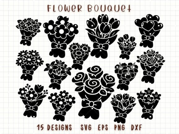 Flower Bouquet SVG Floral Clipart for Handmade Creations