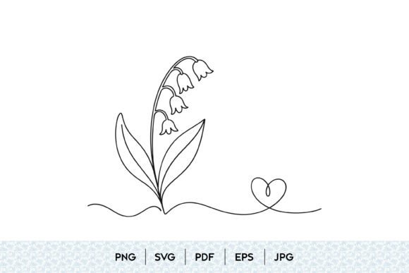 Lily Flower One Line Art SVG for Graphics and Illustrations