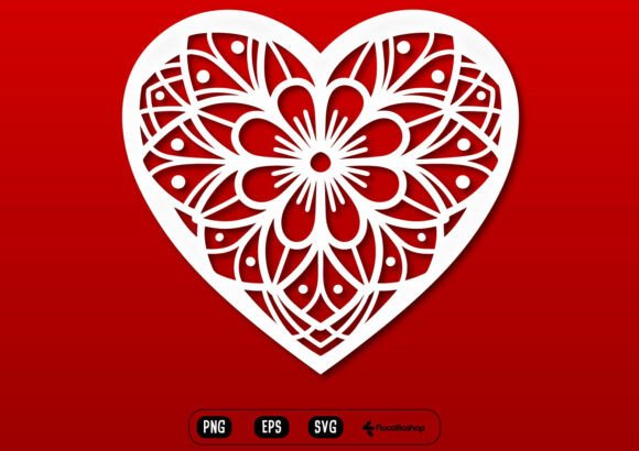Mandala Heart Floral Ornament SVG for Crafting and Illustrations