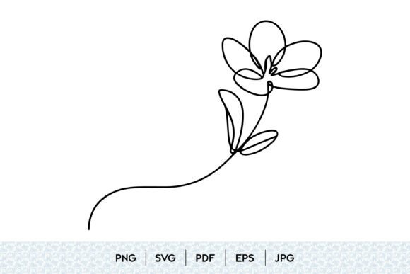 Minimal One Line Flower SVG for Crafting and Graphics
