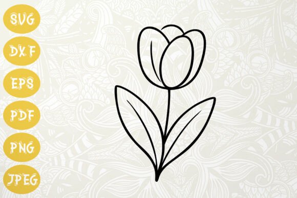 Minimal Tulip SVG Spring Floral Line Art Review