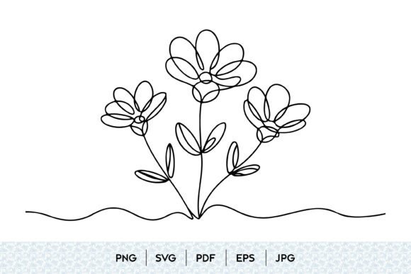Minimalist Floral Line Art Bouquet for Branding and Marketing