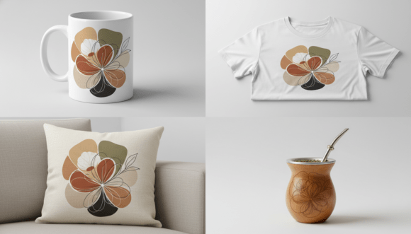 Modern Abstract Floral Line Art for Crafting and Design