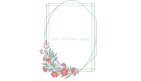Oleander Floral Frame with Butterflies - A Graphic Design Asset for Editorial Use