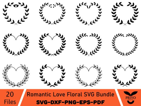 Romantic Love Floral SVG Bundle for Graphics and Illustrations