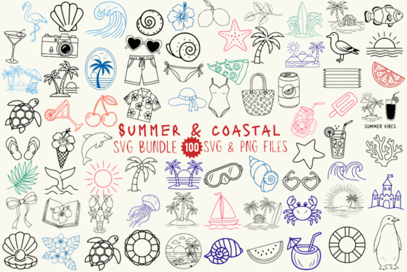 Summer Svg Bundle for Embroidery Projects