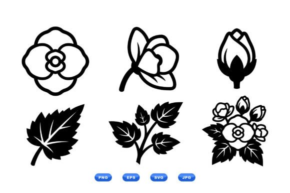 Vintage Floral Icon Pack: Minimalist Graphics & Illustrations