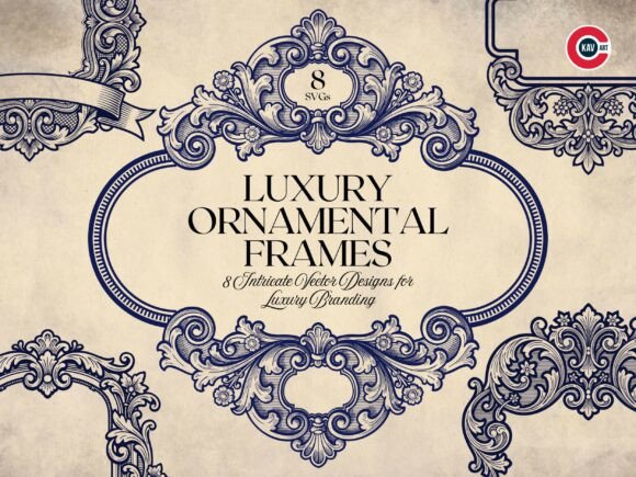 Vintage Ornamental Frame Vector Set for Branding and Design