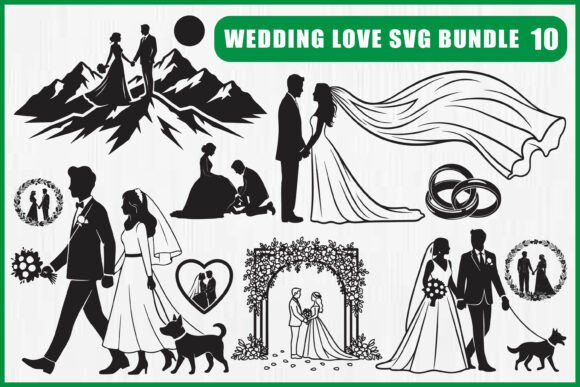 Wedding Love SVG Bundle for Website Graphics and Illustrations